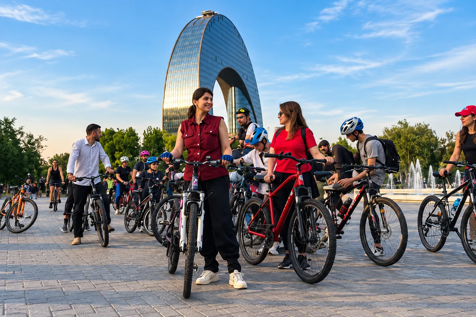 Baku Bike Tour: Boulevard, Old City & Flame Towers