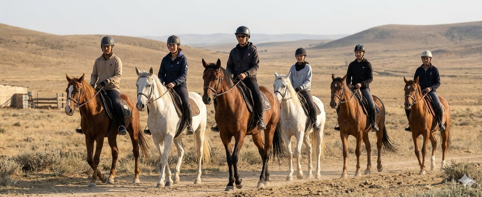 Horseback riding through the hills near Baku