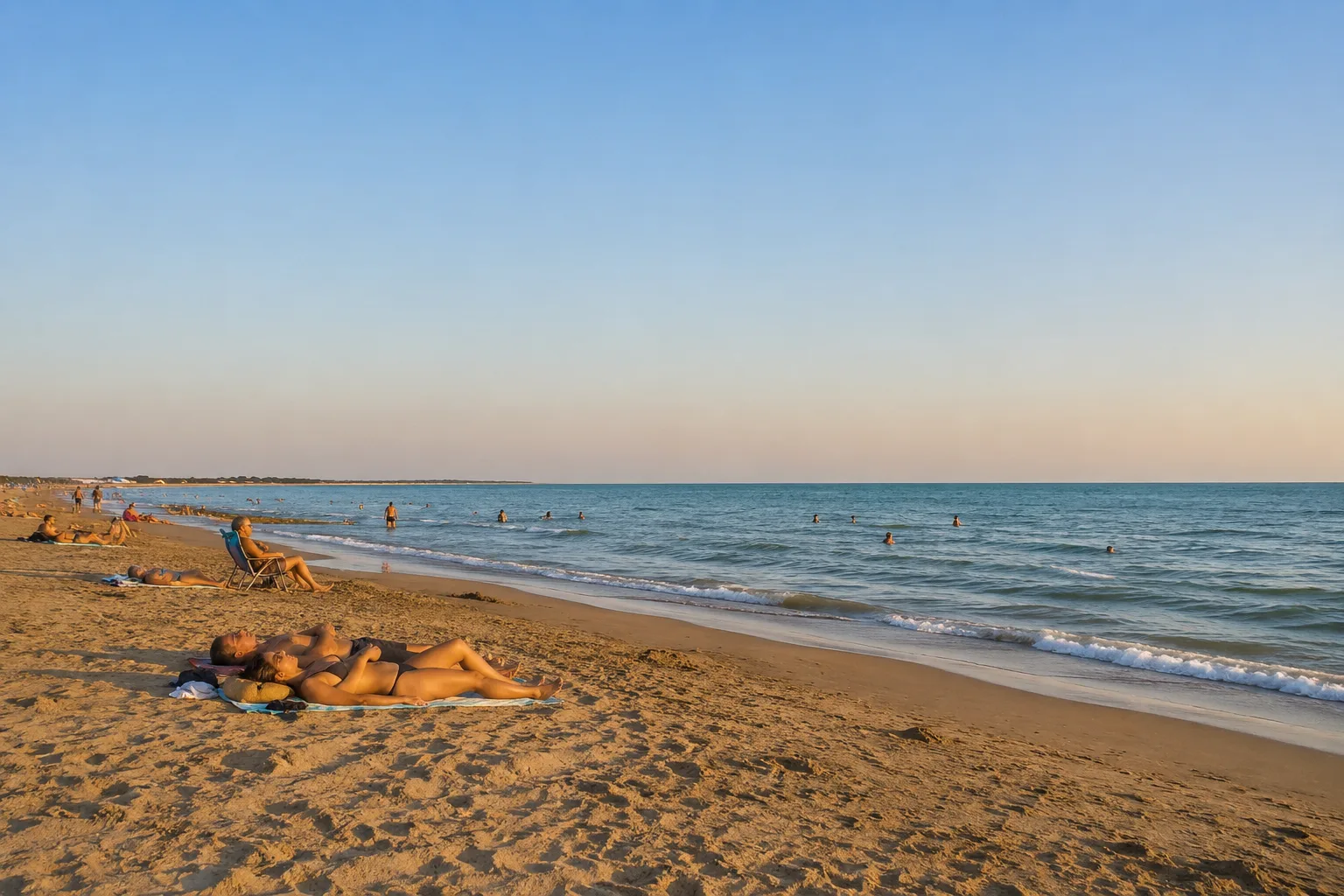 Sandy Caspian beaches on the Absheron Peninsula near Baku