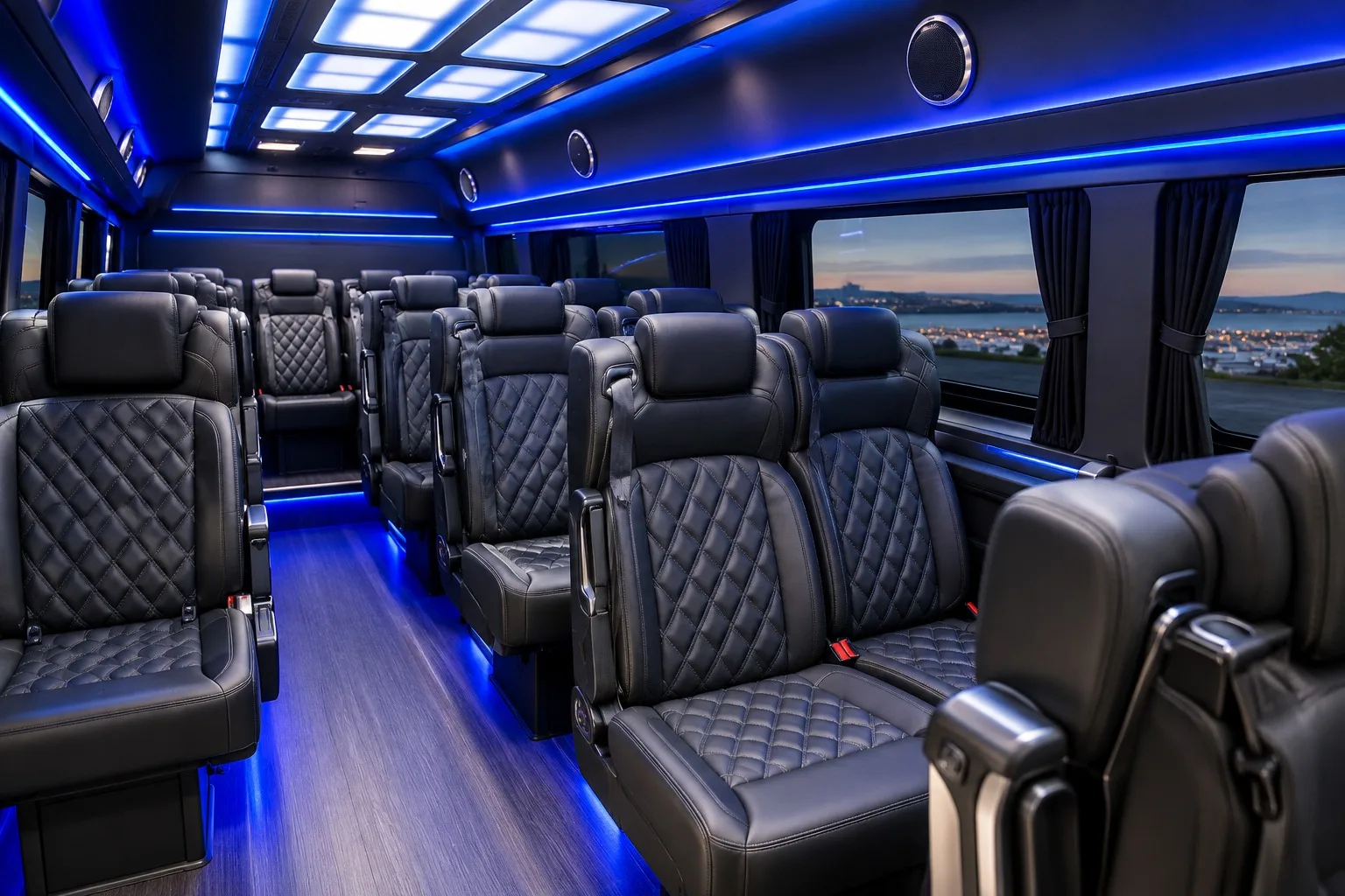 White Mercedes-Benz Sprinter 18-seater minibus for group transfers in Azerbaijan