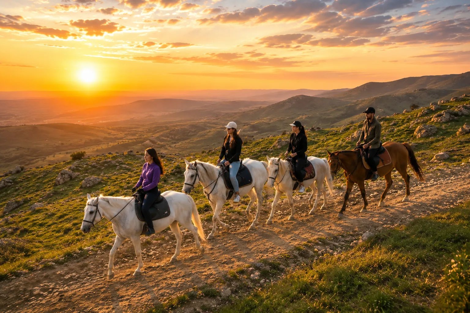 Horseback riding through the hills near Baku